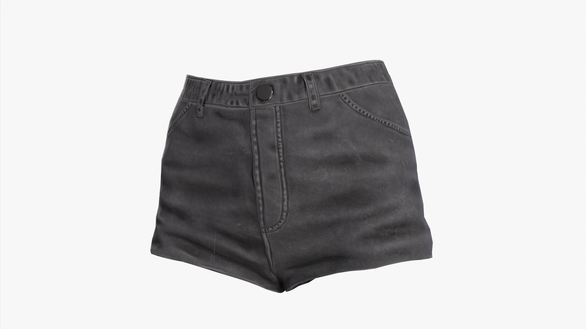 Female jeans black mini shorts denim Low-poly 3D Model .c4d .max .obj .3ds .fbx .stl .blend