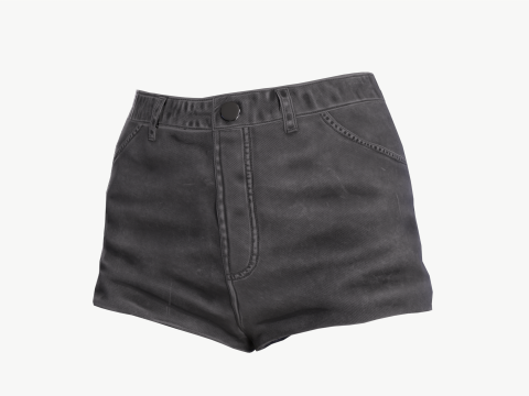 Female jeans black mini shorts denim Low-poly 3D 模型