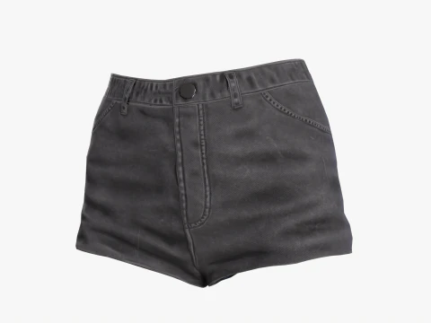 Женские джинсы черные мини шорты джинсовые Low-poly 3D Модель