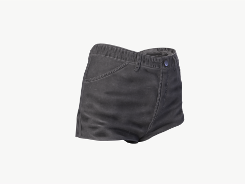 Female jeans black mini shorts denim Low-poly Modèle 3D