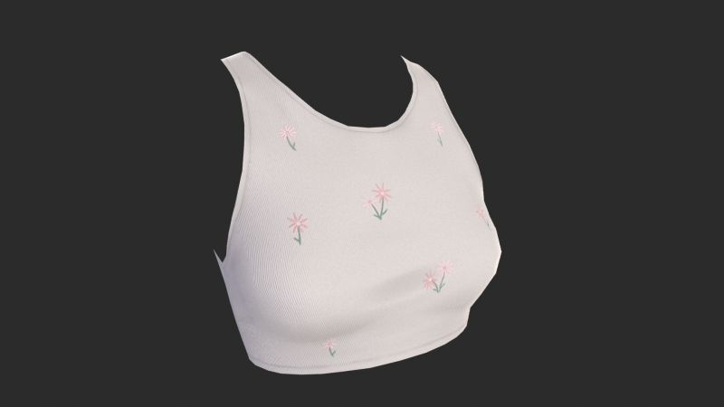 Female top singlet mini Low-poly 3Dモデル .c4d .max .obj .3ds .fbx .stl .blend 