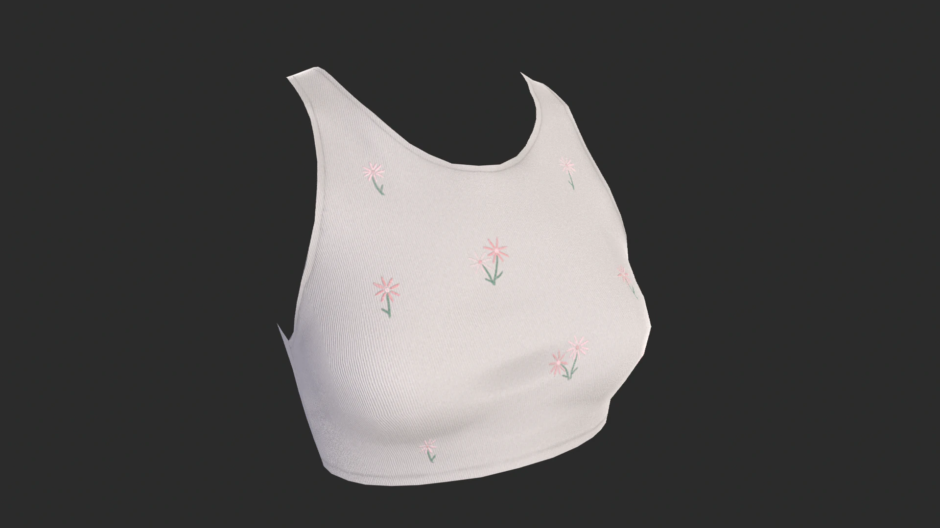 Female top singlet mini Low-poly 3D Model .c4d .max .obj .3ds .fbx .stl .blend 