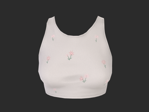 Female top singlet mini Low-poly 3Dモデル