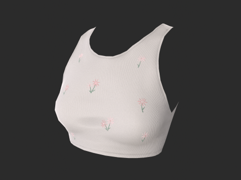 Female top singlet mini Low-poly 3Dモデル