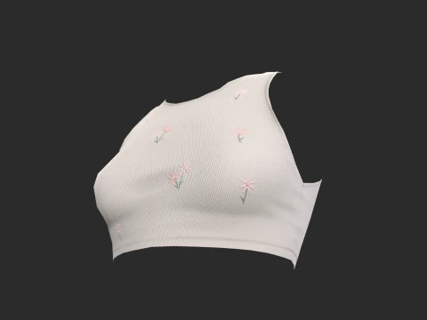 Female top singlet mini Low-poly 3D Model