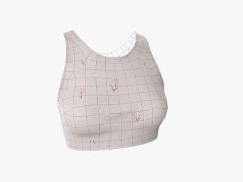 Female top singlet mini Low-poly 3Dモデル