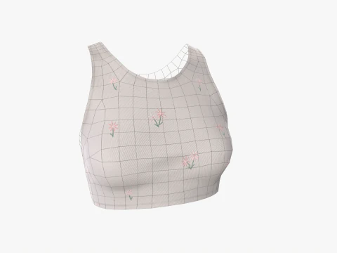 Female top singlet mini Low-poly 3D Model