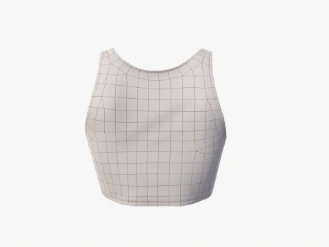 Female top singlet mini Low-poly 3D Model
