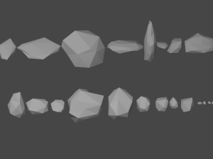 pack of trees and stones 3D-Modell