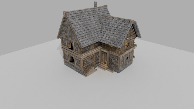medieval house Modelo 3D .c4d .max .obj .3ds .fbx .stl .blend 