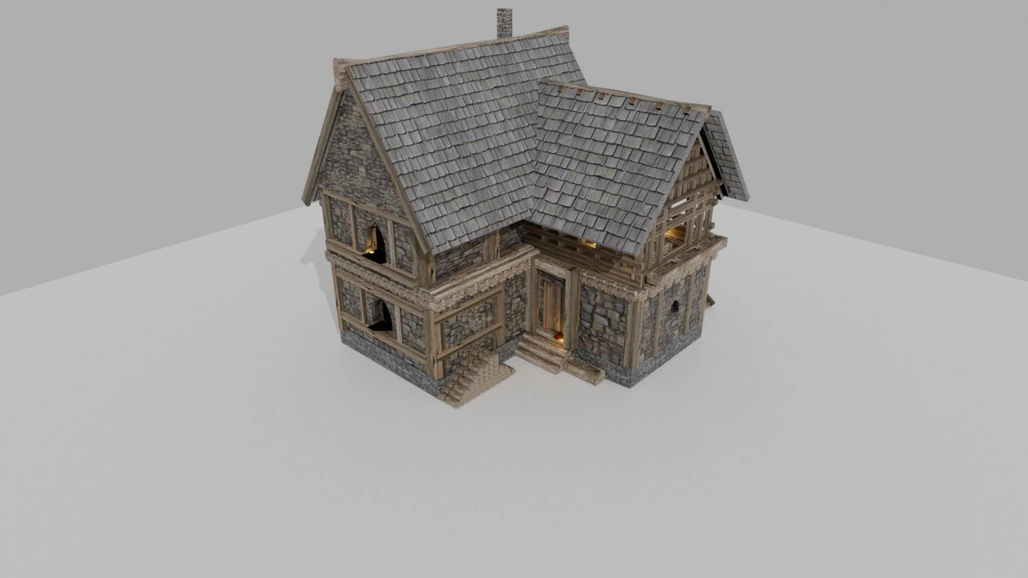medieval house 3D Model .c4d .max .obj .3ds .fbx .stl .blend 