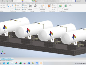 instalacion de tanques glp con sistema de agua contraincendios 3D 模型