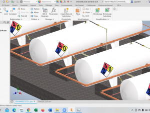 instalacion de tanques glp con sistema de agua contraincendios 3D Model