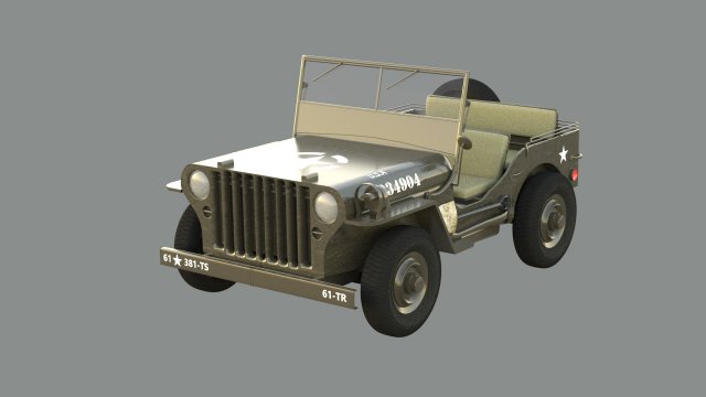 Military Jeep 3D Model .c4d .max .obj .3ds .fbx .stl .blend 