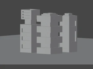 isometric lowpoly building blender 3D Model