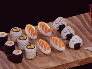 japanese sushi plate blender 3D Model