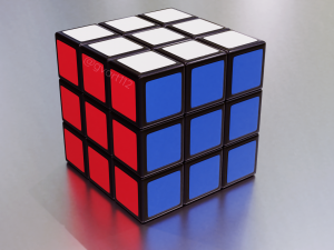 rubik cube resolved and non resolved blender 3D Model