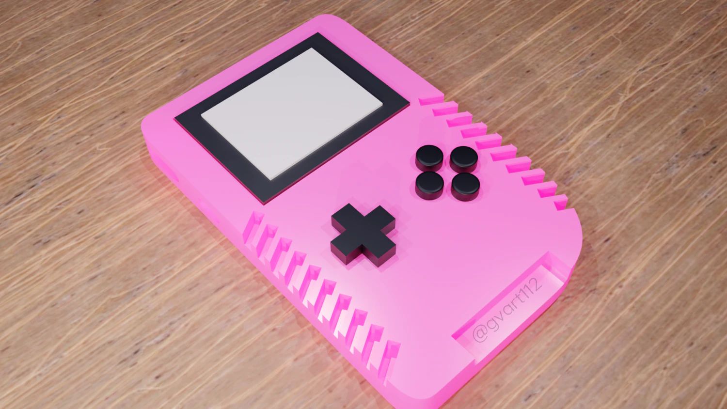 pink retro gameboy console blender 3D Model .c4d .max .obj .3ds .fbx .stl .blend