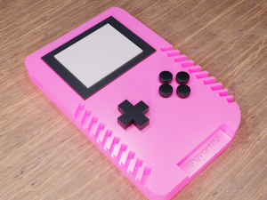 pink retro gameboy console blender Modelo 3D
