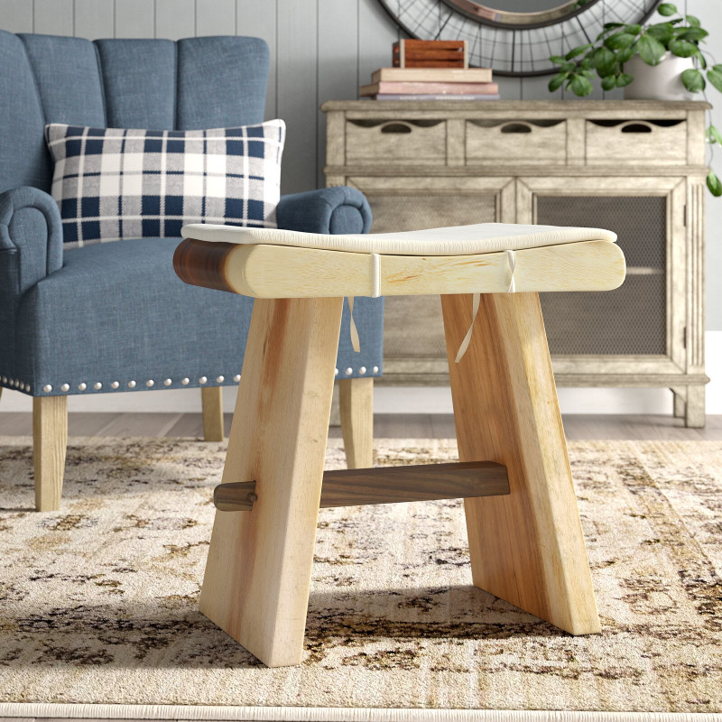 Natural teak Hilger Accent Stool Modello 3D .c4d .max .obj .3ds .fbx .stl .blend 