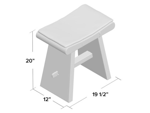 Natural teak Hilger Accent Stool Modello 3D