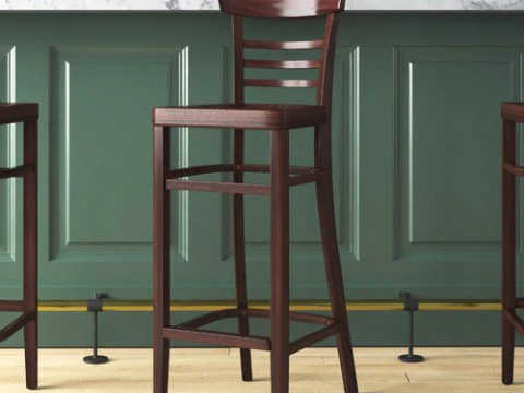 Sgabello da bar Giulia Noce Scuro Modello 3D