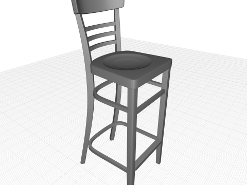 Dark Walnut Giulia Bar Stool Model 3D