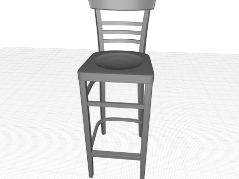 Dark Walnut Giulia Bar Stool Model 3D