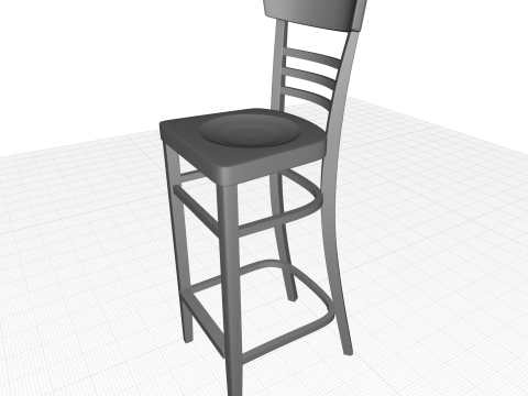 Dark Walnut Giulia Bar Stool Model 3D