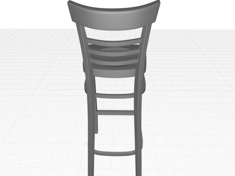 Dark Walnut Giulia Bar Stool Model 3D