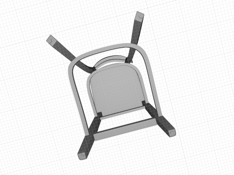 Dark Walnut Giulia Bar Stool Model 3D