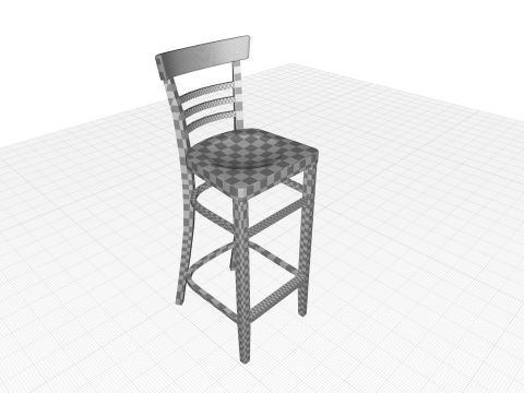 Dark Walnut Giulia Bar Stool Model 3D
