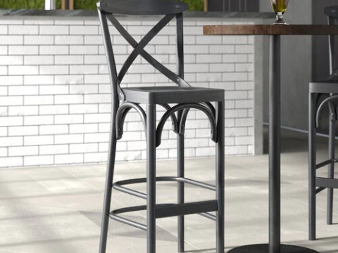 Walnut Sofia Bar Stool Chair 3D Model