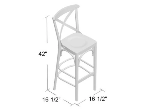 Walnut Sofia Bar Stool Chair 3D Model