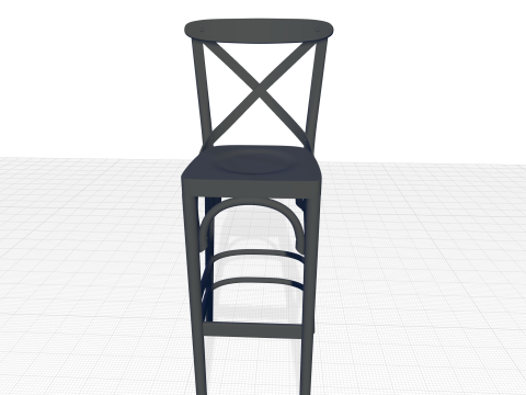 Walnut Sofia Bar Stool Chair 3Dモデル