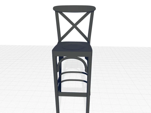 Walnut Sofia Bar Stool Chair 3D Model