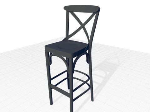 Walnut Sofia Bar Stool Chair 3Dモデル