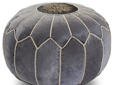 Bedias Velvet Round Pouf Ottoman 3D मॉडल