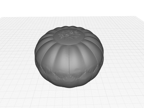 Bedias Velvet Round Pouf Ottoman 3D मॉडल