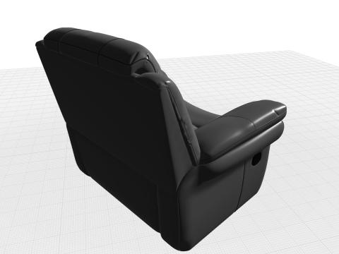 Arles Wide Faux Leather Standard Recliner - 5 Colour Model 3D