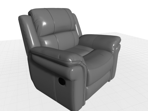 Arles Wide Faux Leather Standard Recliner - 5 Colour Model 3D
