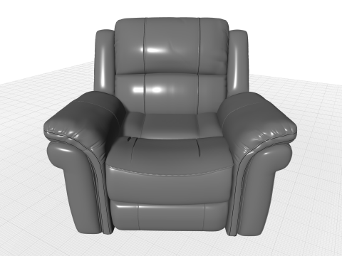Arles Wide Faux Leather Standard Recliner - 5 Colour Model 3D
