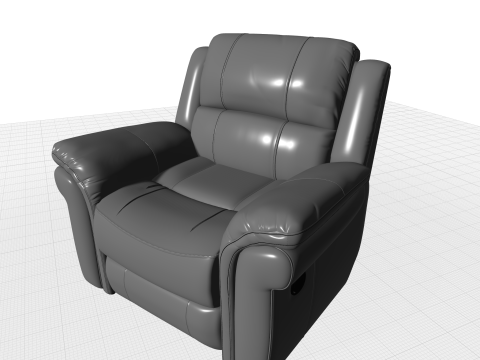 Arles Wide Faux Leather Standard Recliner - 5 Colour Model 3D