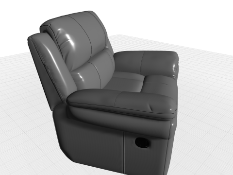 Arles Wide Faux Leather Standard Recliner - 5 Colour Model 3D