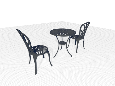Karns Round Long Bistro Set 3D Модель