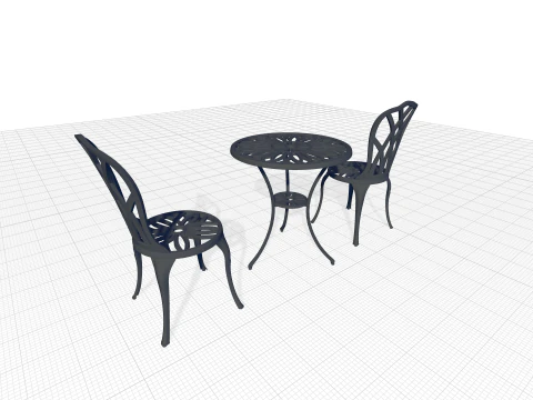 Karns Round Long Bistro Set 3D Model
