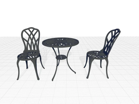 Karns Round Long Bistro Set 3D Model