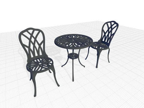 Karns Round Long Bistro Set 3D Model