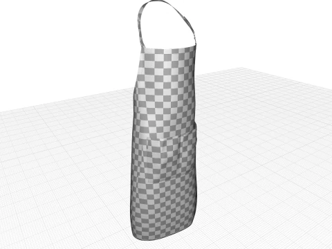 Chef Kitchen Apron - 5 Color 3D Model