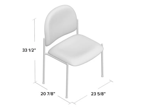 Bentonville Stackable Vinyl Seat Waiting Room Chair 3D Model